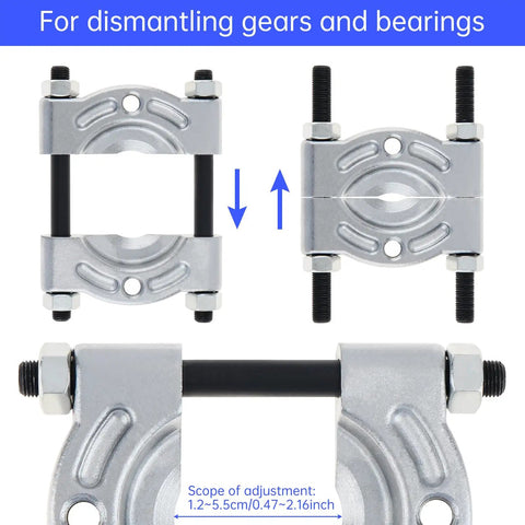 Heavy Duty Bearing Splitter And Five Inch Gear Pulley Puller Set For Wheel Hubs Pinions And Crankshafts Pro Grade Separator Tool Built From 40Cr Steel adjustable components