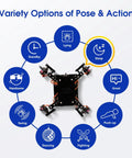 Programmable Bionic Spider Robot Kit For Kids 8 12 Teens And Adults, black spider robot with multiple pose modes