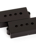Twofer Black Precision Bass Pickup Covers For Vintage And Modern Precision Bass, Durable Plastic Covers That Fit Most Pickups, Easy Replacement For Classic Tones, Not For Five String Models; two black covers