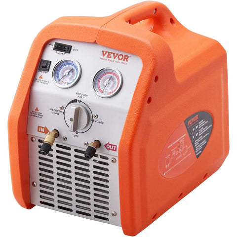 Heavy Duty Portable 3/4 HP Refrigerant Recovery Machine, No Sweat Self Cleaning AC Extractor For Automotive HVAC, Fast Liquid Vapor Handling With Wrench Friendly Design And Badass Shop Grade Durability