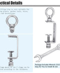 Beefed Up 304 Stainless Beam Clamps With M10 Ring Screw and wrench, showing adjustable rust-resistant I Beam Clamps.