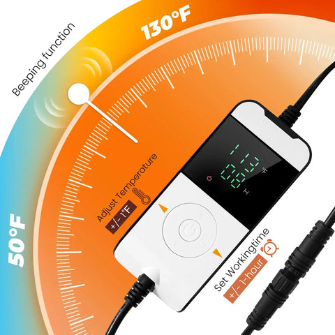 Control panel of Extra Large Automatic Dough Proofing Box With Plug And Play Temperature Settings And An All Day Timer showing temperature range.