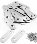 Heavy Duty Straight Corner Braces Forged From Top Shelf Stainless Steel Metal Frame Anchors, 24 pack with screws.