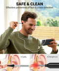 Digital Ear Otoscope With Gyroscope And 4.5 Inch Screen, 3.9mm Inspection Camera With Six LED Lights For Easy Ear Wax Removal, 32GB Card, Snap Photos And Record Videos, Your Own Ear Doctor At Home Checkup, man using ear scope