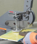 Heavy duty metal shear cutting sheet metal with ease