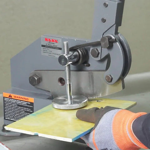 Heavy duty metal shear cutting sheet metal with ease