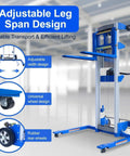 Adjustable Material Lift Winch Stacker With 500 Lb Capacity And 70 Inch Height Reach for warehouse or factory use