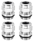 Pack of 4 Half Inch NPT Cable Glands IP68 Waterproof Strain Relief Cord Grip Connectors, 304 Stainless Steel, for 6-12mm Wire Diameter