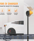 Heavy Duty NEMA 14 30P To 14 50R Level 2 EV Charger Adapter Fits Tesla Cars at wall socket for reliable charging.