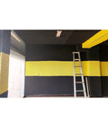 Top Tier Acoustic Foam Panels 1M X 5M 3CM Thick Vibrant Red Sound Proofing Wall Tiles For Recording Studio Dance Room Home Gym Noise Dampening Game Changer Setup in a black and yellow studio.