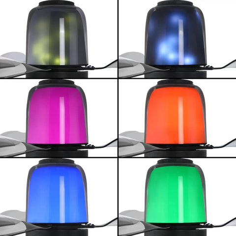 Close-up of 48 Inch Smart Ceiling Fans with Lights and Remote/ App, 2.1 Speaker System showing colorful light options.