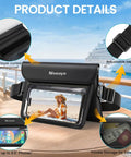2 Pack Waterproof Fanny Packs For Women And Men With IPX8 Submersible Dry Pouch Belt Bag shown with phone in touchscreen window