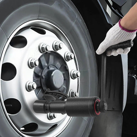 Beast 1 Inch Drive Torque Multiplier Wrench Set With 1:64 Gear Ratio Delivers Up To 6,800 Nm Torque Includes 8 Sockets 24-38mm And Storage Case Heavy Duty Lug Nut Remover For Cars Trucks And Workshop in use on a truck wheel