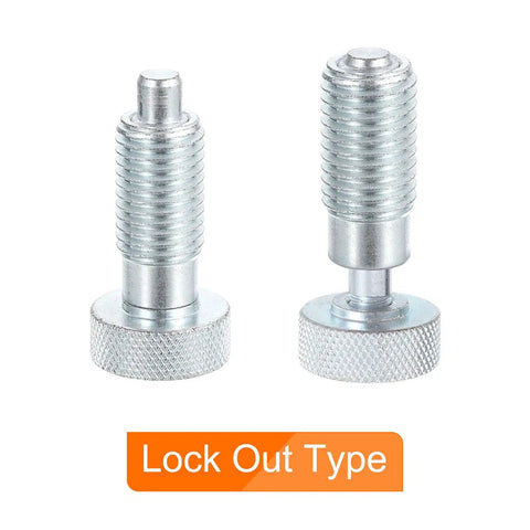 Kickass Rugged Two Pack Spring Plunger Pins M16x2 Thread With 8Mm Pin Diameter Solid Carbon Steel Build and ergonomic knurled grip.