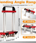 Pro Grade Sheet Metal Bender Tool With 2 Station Design For Roofing And Fabrication, Adjustable 0 To 100 Degrees With Depth Gauge