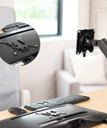 Hassle Free Quick Release VESA Mount Adapter Bracket Kit With Removable Plate For LCD Monitors And TV Screens sleek black mount close-up