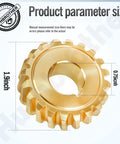 20T Worm Gear Replacement for 40 to 42 Inch Snowblowers; dimensions 1.9 inch OD, 0.75 inch ID; gold color gear detail
