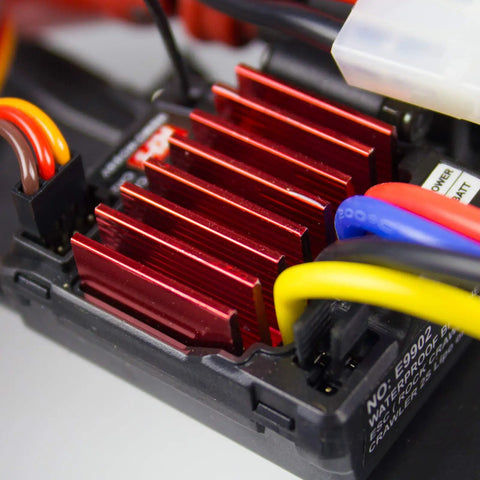 Close-up of the ESC unit in the One Tenth Scale Rock Crawler 4WD Off Road Remote Control Truck With Powerful 550 Brushed Motor