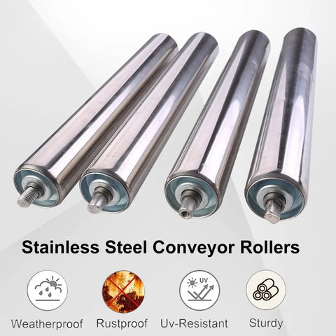 2 Inch Diameter Stainless Steel Conveyor Roller Pack For Gravity Conveyors 18 Inch Length Replacement Tubes For Industrial Woodworking