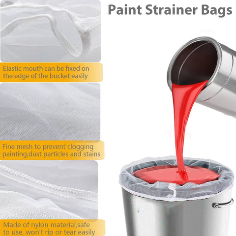 10 Pack 5 Gallon Paint Strainer Bags With Elastic Drawstring Fine Mesh Filters For Paint Buckets And More Reusable Nylon Filter Bags