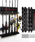 Two Pack Vertical Fishing Rod Holder For Garage Wall Mount Holds Up To 12 Rods Or Combos Fits Most Rod Diameters From 3 To 19mm Space Saving