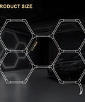 Hexagon LED Garage Light Kit 24 Pack Ultra Bright Ceiling Tubes 192W 23040LM 6500K Grid System dimensions illustration