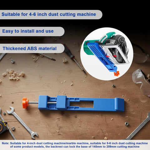 Beast Mode Adjustable Base Guide For Electric Circular Saws And Track Rail Saws on workbench with tools in background.