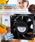 Refrigerator Evaporator Fan Motor DC 13.6V 0.16A Replacement For GE Models WR60X29099 WR60X24723 WR60X20880 WR60X26281 shown in a fridge