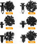 Universal Plastic Fender Clips Kit 200 Pcs Push Bumper Fasteners Rivet Clips With 6 Sizes Auto Body Repair Components