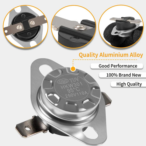 Must-Have RV Furnace Limit Switch Replacement 190 Fahrenheit Safety Overheat Protection For 85-III 85-IV 1522 2334 8516 8520 8525 8531 And Other RV Models Direct Fit For Easy Install And Reliable Performance shown in quality aluminium alloy.