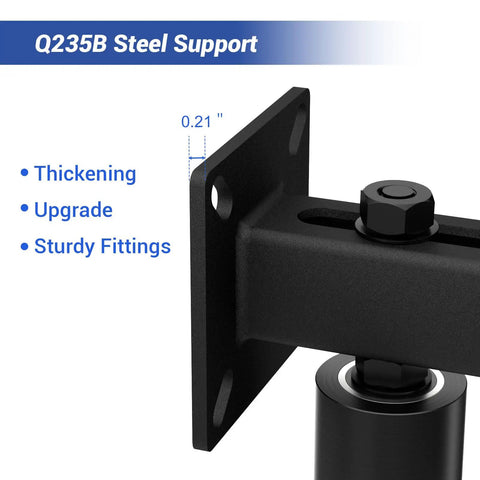 Heavy Duty Adjustable Gate Guide Roller for 4 Inch Thick Sliding Gates, Quiet Nylon Wheel Pulley With Steel Bracket close-up