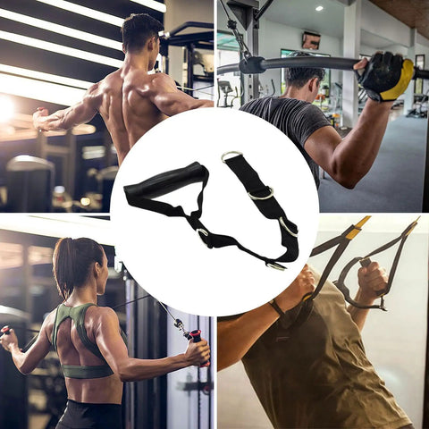 Beast Mode Heavy Duty Exercise Handle For Weight Lifting And Home Gym Workouts 60 cm length with resistance bands in gym setting