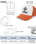 Breathable Men's Trucker Hat For Running And Everyday Wear With No Sweat Band, size display and measurement chart