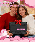 Couple holding pink tool set for women home repair kit 42 piece, ideal for DIY projects, shown as a perfect gift.