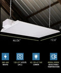 4Ft LED High Bay Lights For Warehouse And Shop, 400W, 54,000 Lumens, Selectable 4000K And 5000K, Heavy Duty Industrial Grade