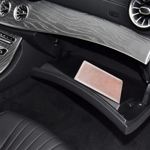 Keep Your Daily Driver Papers On Deck With This Rose Gold Car Registration And Insurance Card Holder Featuring Secure Pouches For Plates Proof Of Insurance And Road Trip Ready in a car glove compartment.