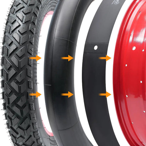 26X4.0 Inch Rim Strip And Fat Tire Rim Tape PVC Inner Tube Cushion Protector Anti Puncture Pack Of 2 For Bikes Black