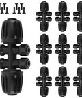 Ten-piece set of Six Way Barbed Tee Quick Connectors Set From Half Inch To Quarter Inch, DIY Friendly Drip Irrigation Fittings With Four Plugs