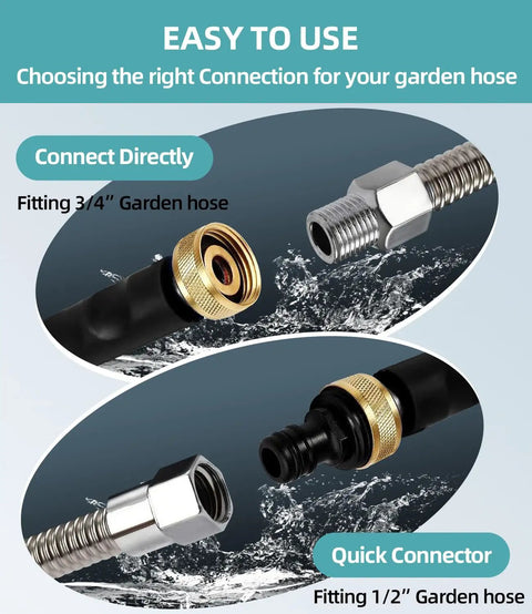 Hydro jet high-pressure wand quick connector options for garden hose fitting sizes, Power Washer Jet Nozzle Wand application.