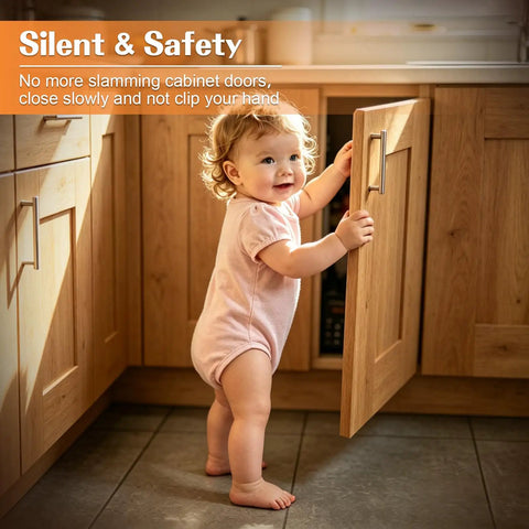 Child opening cabinet door in a kitchen showcasing Straight Up Heavy Duty Soft Close Cabinet Hinges For Full Overlay Kitchen Doors And Closet Folds Smooth As Butter Steel Build Ditch The Clank Corner Cupboard Hardware And Pantry Storage.