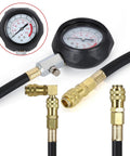 QUNNIE oil pressure tester kit: gauge with 0–140 psi, black hose, brass adapters and fittings