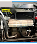 No Sweat Vacuum Coolant Refill Kit Compatible With Tesla Model S X 3 Y view showing Model X coolant reservoir and engine components.