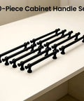 10 Pack 5 Inch Cabinet Pulls Matte Black Zinc Alloy Handles For Kitchen Cabinets Dresser Drawers Closets Easy Install No Drilling Required Sleek Modern Hardware on a table
