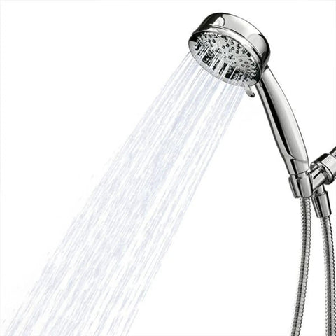 Caldwell 4.25-Inch 5-Function Handheld Shower With Bracket And 60-Inch Hose Chrome Finish For Spa Like Massage And Full Spray Settings Easy To Install And Perfect For Any Shower