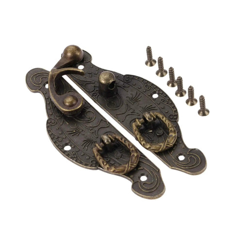 Vintage Box Hasp Lock Toggle Latch For Wooden Boxes Jewelry Boxes And Chests Heavy Duty Zinc Alloy Hardware 90x50mm screws included