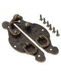 Antique Brass Hasp Lock For Wooden Boxes, Vintage Gift Box Latch, Jewelry Box Catch, Suitcase 90x50mm, Zinc Alloy, Easy Install, Retro Charm