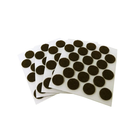 Three Eighths Inch Round Mini Self Stick Felt Furniture Pads For Hard Floors 84 Count Brown Noise Reducing Adhesive Furniture Moving Pads To Protect Beds Sofas Dressers And Other Surfaces