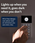 User interacting with 5 Piece Wireless Home Security System With Optional 24 Seven Pro Monitoring No Contract Plug And Play Setup Compatible With Alexa And Google Assistant White keypad device.