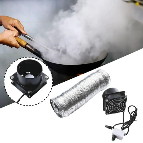 Fume Extractor Fan For Soldering, USB Adjustable Smoke Absorber With 6m Pipe Kit, duct exhaust system parts shown