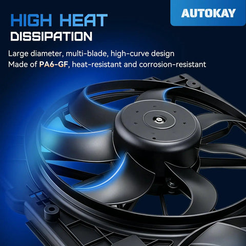 Heavy Duty Radiator Cooling Fan Straight Bolt On Replacement For Volkswagen Jetta Passat Beetle And Audi Vehicles Oem design with multi-blade